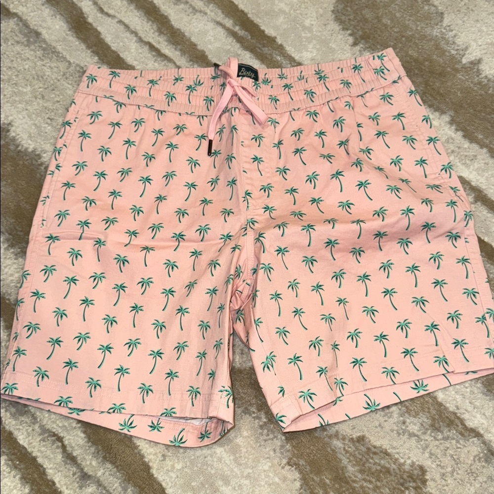 Pink Palm Tree Print Shorts